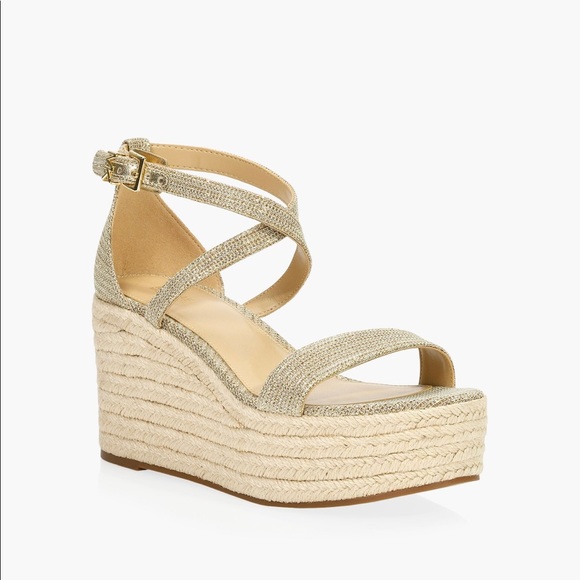MICHAEL Michael Kors Shoes - MICHAEL KORS SERENA WEDGE ESPADRILLE sandals Women, pale gold.
8.5